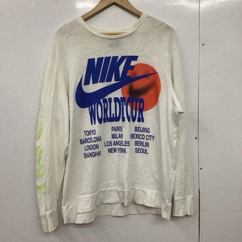 ナイキ NIKE カットソー 長袖 da0630-10 ワールドツアーロングスリーブトップ プリントTシャツ XXL プリント 白 / ホワイト /  メンズ USED 古着 中古 10146577