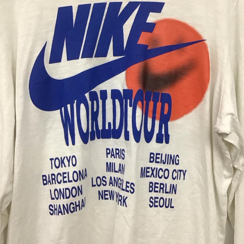 ナイキ NIKE カットソー 長袖 da0630-10 ワールドツアーロングスリーブトップ プリントTシャツ XXL プリント 白 / ホワイト /  メンズ USED 古着 中古 10146577
