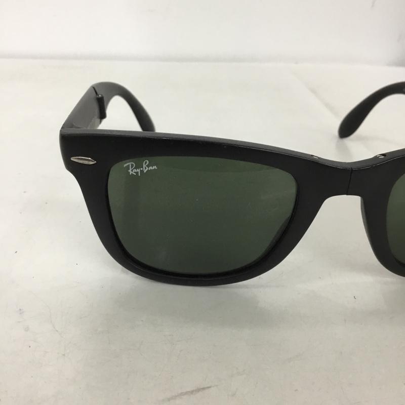 レイバン Ray-Ban めがね・サングラス サングラス RB4105 610-S WAYFARER FOLDING CLASSIC 折りたたみ グリーンレンズ ロゴ、文字 黒 / ブラック /  メンズ USED 古着 中古 10146587