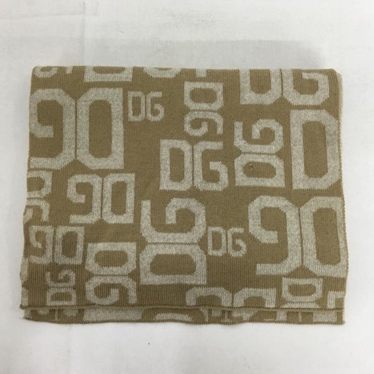 ドルチェアンドガッバーナ DOLCE&GABBANA マフラー マフラー ウール混 ロゴ 総柄 ベージュ / ベージュ /  メンズ USED 古着 中古 10146589