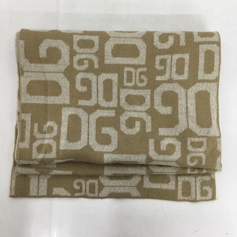 ドルチェアンドガッバーナ DOLCE&GABBANA マフラー マフラー ウール混 ロゴ 総柄 ベージュ / ベージュ /  メンズ USED 古着 中古 10146589