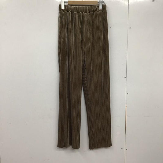 ローリーズファーム LOWRYS FARM ボトムス ボトムス LF520071AD ランダムベロアパンツ イージーパンツ FREE 無地 茶 / ブラウン /  レディース USED 古着 中古 10146607