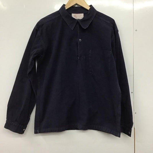 ダントン Danton シャツ、ブラウス 長袖 旧タグ　フランス製　ユーロワーク　プルオーバーシャツ 2 無地 紺 / ネイビー / navy メンズ USED 古着 中古 10146619