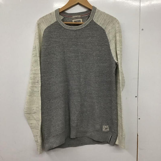 トミーヒルフィガー TOMMY HILFIGER ニット、セーター 長袖 長袖ニットカットソー クルーネック セーター L 無地 灰 / グレー /  メンズ USED 古着 中古 10146620