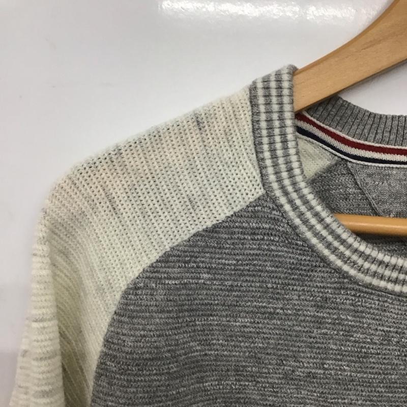 トミーヒルフィガー TOMMY HILFIGER ニット、セーター 長袖 長袖ニットカットソー クルーネック セーター L 無地 灰 / グレー /  メンズ USED 古着 中古 10146620
