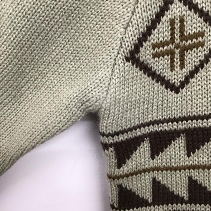 ドゥニーム Denime ニット、セーター 長袖 長袖ニットカットソー クルーネック セーター M プリント カーキ / カーキ /  メンズ USED 古着 中古 10146627