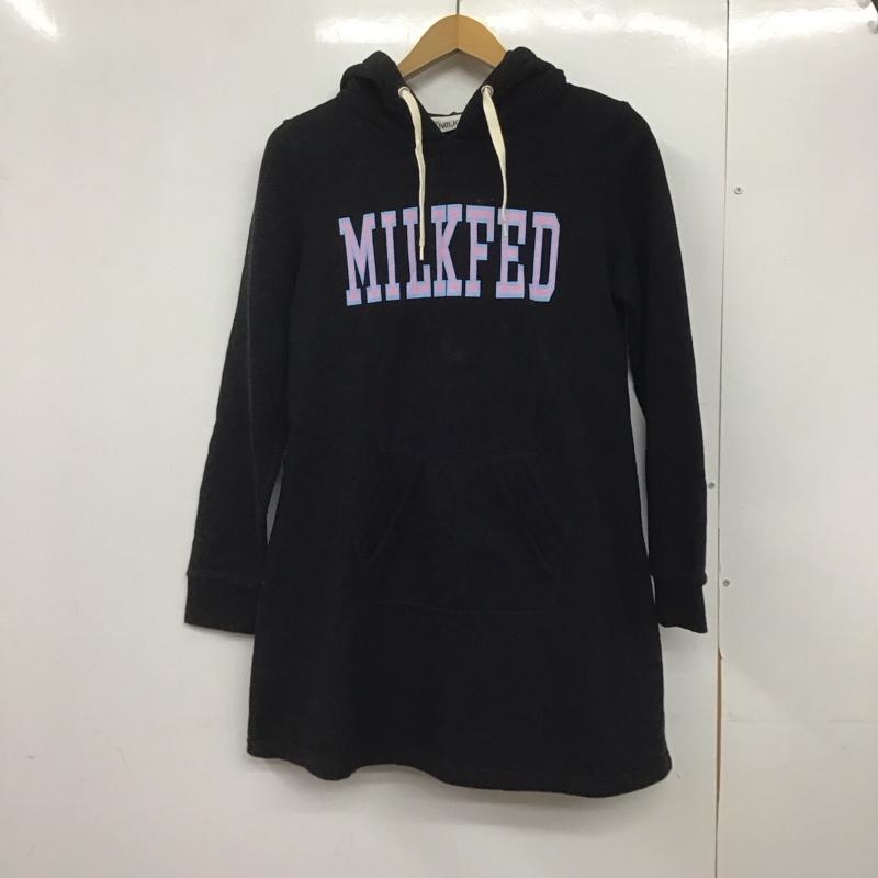 ミルクフェド MILKFED. ワンピース ミニスカート S 無地 X ロゴ、文字 黒 / ブラック /  レディース USED 古着 中古 10146634