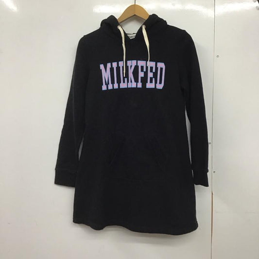 ミルクフェド MILKFED. ワンピース ミニスカート S 無地 X ロゴ、文字 黒 / ブラック /  レディース USED 古着 中古 10146634