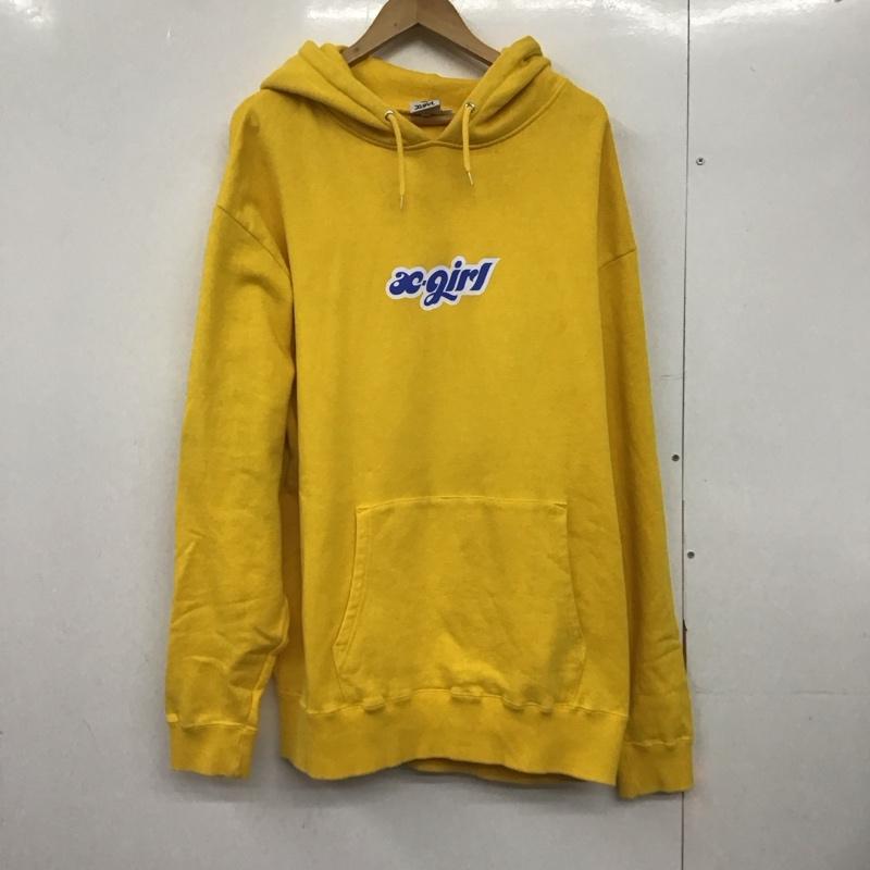 エックスガール X-girl パーカー 長袖 105223012009 CHUBBY LOGO SWEAT HOODIE XL プリント 黄 / イエロー /  レディース USED 古着 中古 10146635