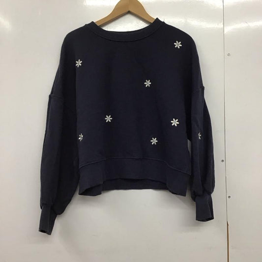 ニコアンド niko and... トレーナー 長袖 M 刺繍 紺 / ネイビー /  レディース USED 古着 中古 10146640