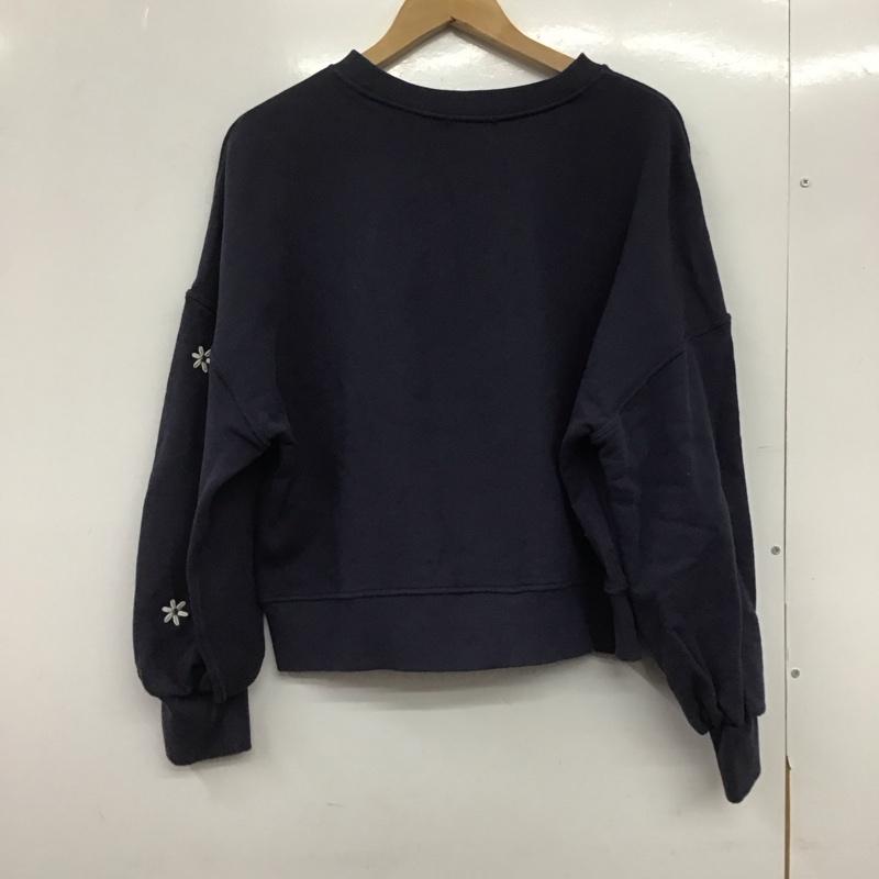 ニコアンド niko and... トレーナー 長袖 M 刺繍 紺 / ネイビー /  レディース USED 古着 中古 10146640