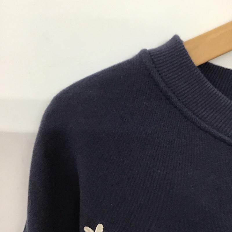 ニコアンド niko and... トレーナー 長袖 M 刺繍 紺 / ネイビー /  レディース USED 古着 中古 10146640
