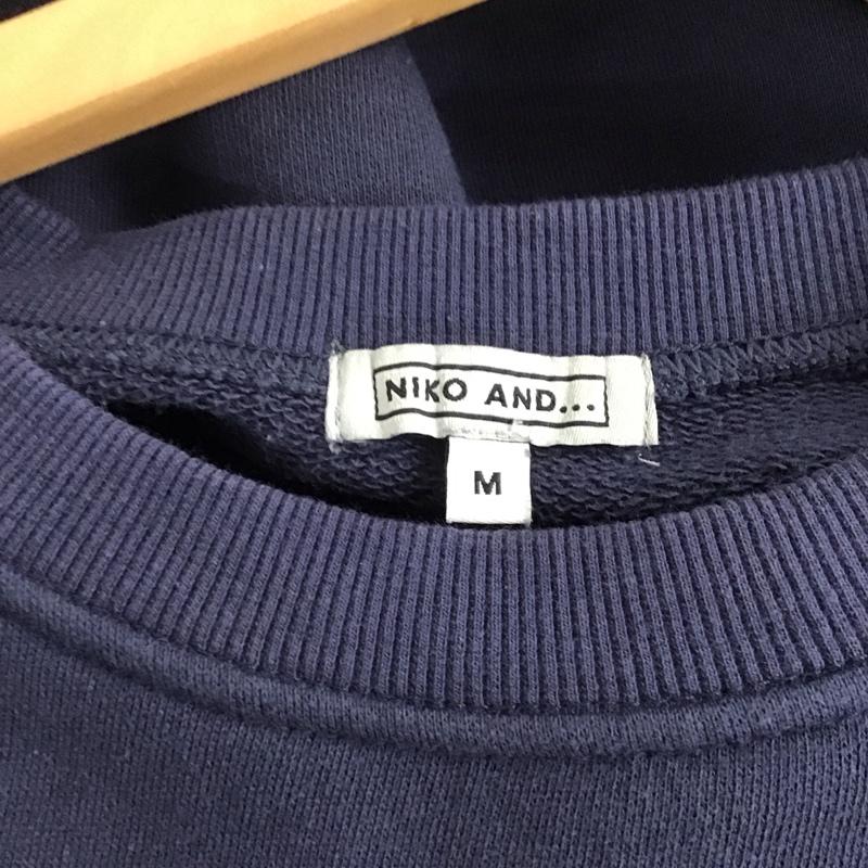 ニコアンド niko and... トレーナー 長袖 M 刺繍 紺 / ネイビー /  レディース USED 古着 中古 10146640
