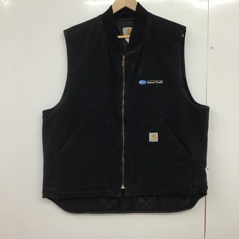 カーハート Carhartt ベスト ベスト ジップアップベスト ノースリーブカットソー アウター 00s ufcw ロゴ、文字 ダークグレー / ダークグレー / メンズ USED 古着 中古 10146660