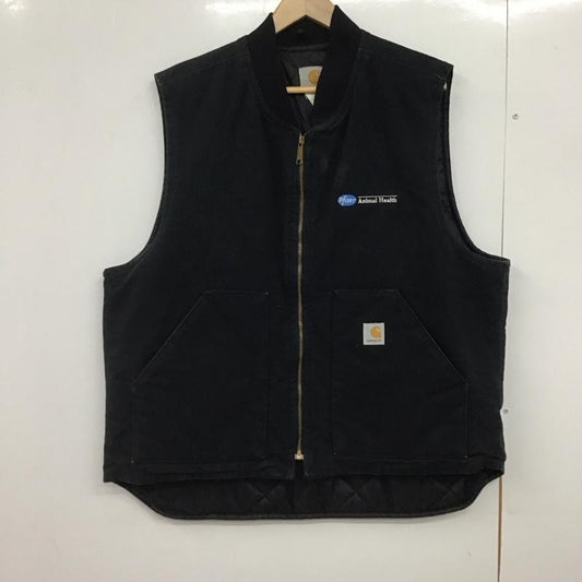 カーハート Carhartt ベスト ベスト ジップアップベスト ノースリーブカットソー アウター 00s ufcw ロゴ、文字 ダークグレー / ダークグレー / メンズ USED 古着 中古 10146660