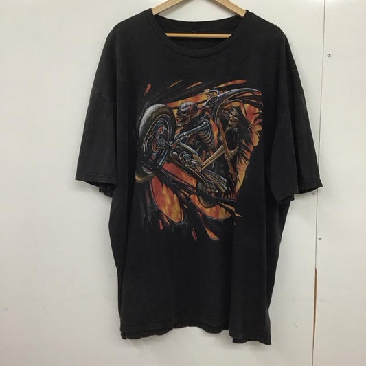 古着 USED シャツ、ブラウス 半袖 半袖カットソー プリントTシャツ クルーネックカットソー プリント ダークグレー / ダークグレー /  メンズ USED 古着 中古 10146662