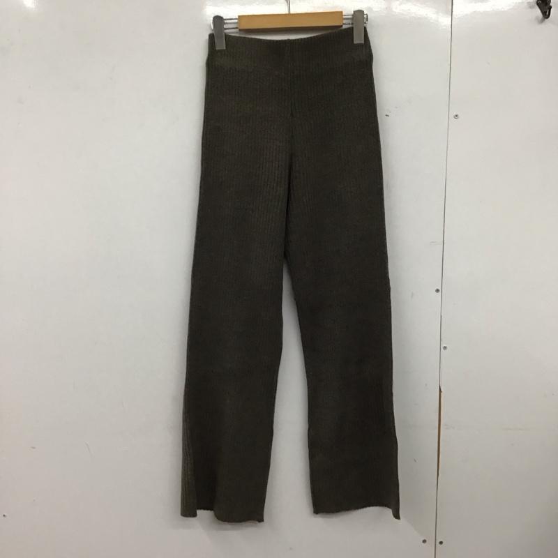 ミラオーウェン Mila Owen パンツ ワークパンツ、ペインターパンツ 09fkb216001 ラインストレート ニットパンツ ワイドパンツ ONE SIZE 無地 茶 / ブラウン /  レディース USED 古着 中古 10146679