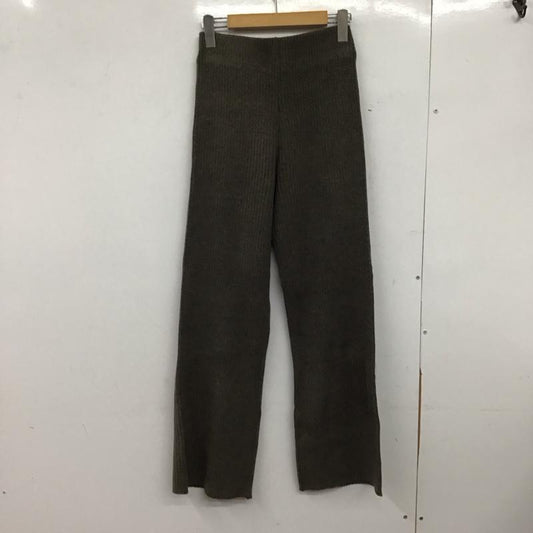 ミラオーウェン Mila Owen パンツ ワークパンツ、ペインターパンツ 09fkb216001 ラインストレート ニットパンツ ワイドパンツ ONE SIZE 無地 茶 / ブラウン /  レディース USED 古着 中古 10146679