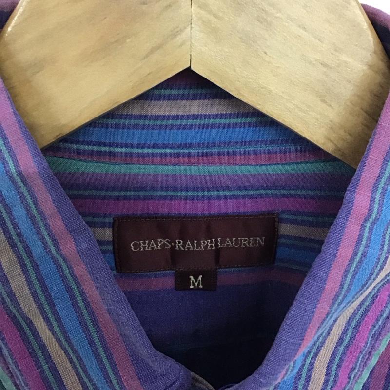 チャップスラルフローレン CHAPSRALPHLAUREN シャツ、ブラウス 半袖 半袖シャツ ストライプシャツ ボタンダウンシャツ M ストライプ マルチカラー / マルチカラー /  メンズ USED 古着 中古 10146695