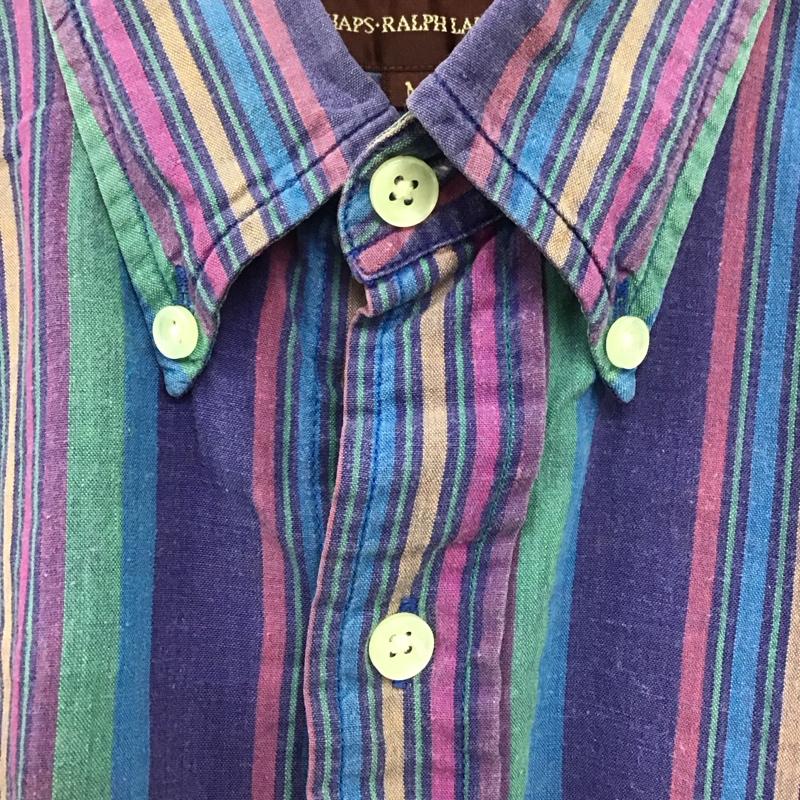 チャップスラルフローレン CHAPSRALPHLAUREN シャツ、ブラウス 半袖 半袖シャツ ストライプシャツ ボタンダウンシャツ M ストライプ マルチカラー / マルチカラー /  メンズ USED 古着 中古 10146695