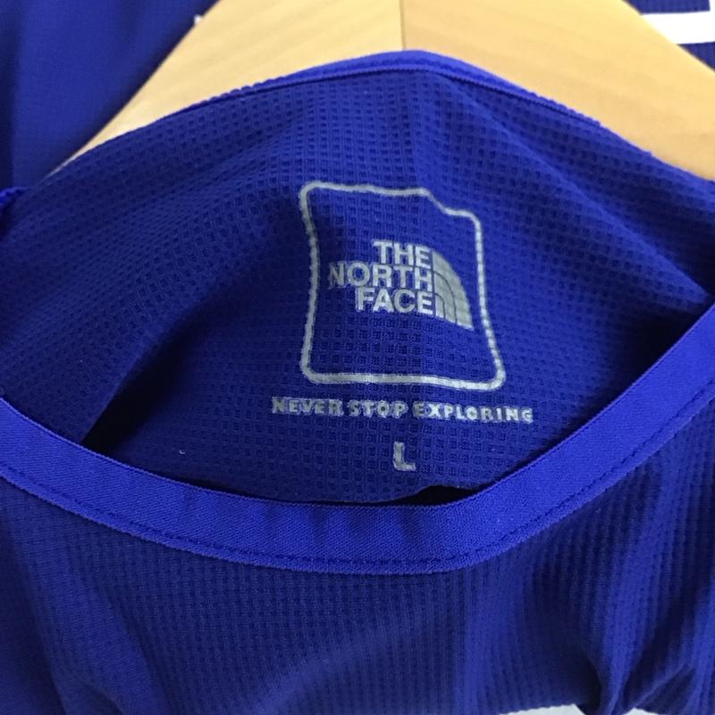 ザノースフェイス THE NORTH FACE Tシャツ 半袖 nt31996 半袖カットソー プリントTシャツ L ロゴ、文字 青 / ブルー /  メンズ USED 古着 中古 10146704