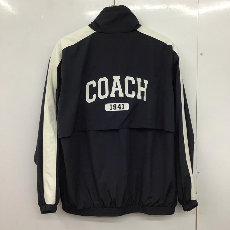 コーチ COACH ジャケット、上着 ジャンパー、ブルゾン ジップアップジャケット ナイロンジャケット アウター M ロゴ、文字 紺 / ネイビー /  メンズ USED 古着 中古 10146729