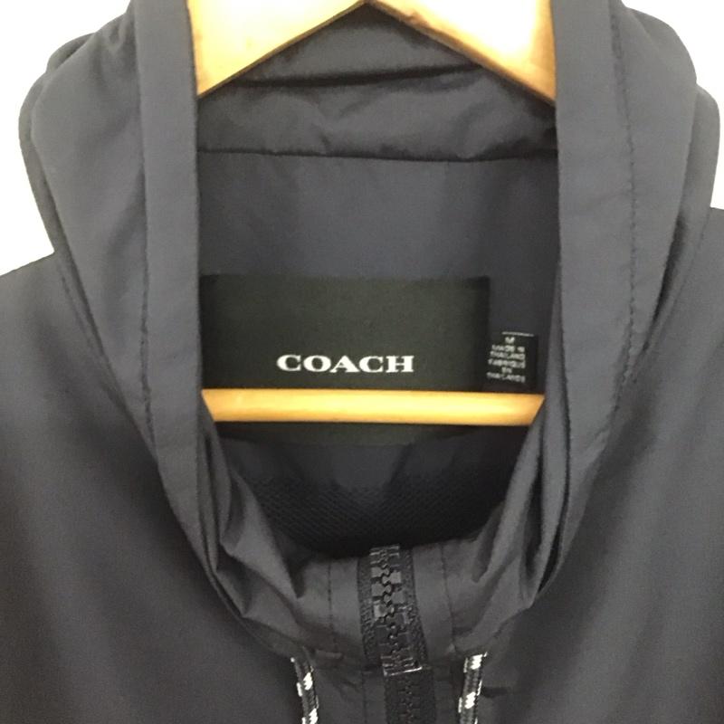 コーチ COACH ジャケット、上着 ジャンパー、ブルゾン ジップアップジャケット ナイロンジャケット アウター M ロゴ、文字 紺 / ネイビー /  メンズ USED 古着 中古 10146729