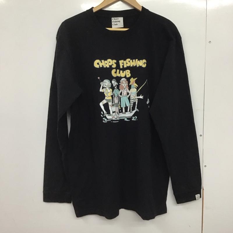カオス フィッシング クラブ Chaos Fishing Club カットソー 長袖 長袖カットソー プリントカットソー クルーネック L プリント 黒 / ブラック /  メンズ USED 古着 中古 10146755