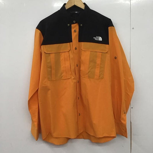 ザノースフェイス THE NORTH FACE シャツ、ブラウス 長袖 nr12101 シーカーズシャツ 長袖シャツ L ロゴ、文字 橙 / オレンジ /  メンズ USED 古着 中古 10146781