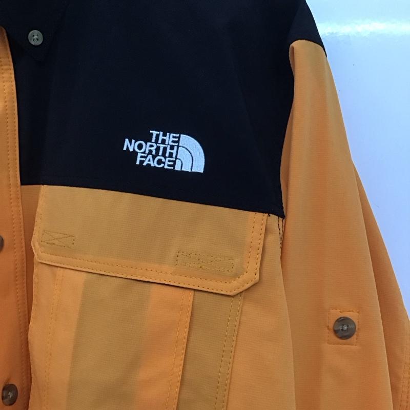ザノースフェイス THE NORTH FACE シャツ、ブラウス 長袖 nr12101 シーカーズシャツ 長袖シャツ L ロゴ、文字 橙 / オレンジ /  メンズ USED 古着 中古 10146781