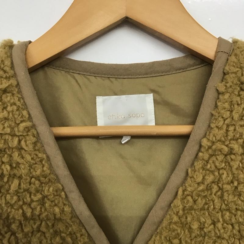 エヘカソポ ehka sopo ベスト ベスト M 無地 茶 / ブラウン /  レディース USED 古着 中古 10146785