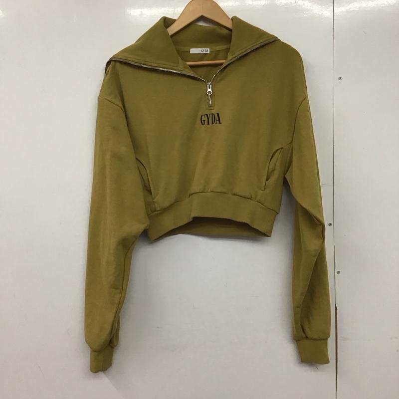 ジェイダ GYDA トレーナー 長袖 072252732401-01 BIG COLLARハーフZIPショートスウェットトップス FREE ロゴ、文字 マスタード / マスタード /  レディース USED 古着 中古 10146807