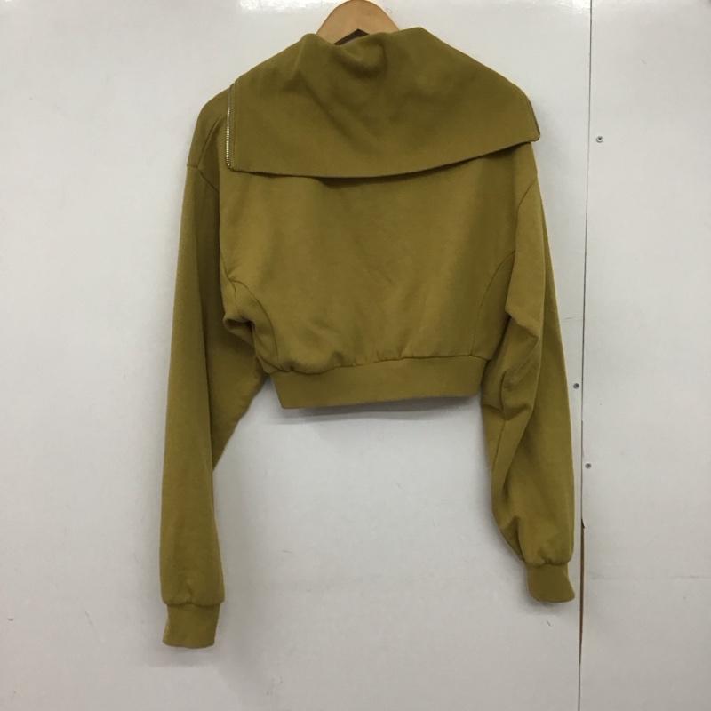 ジェイダ GYDA トレーナー 長袖 072252732401-01 BIG COLLARハーフZIPショートスウェットトップス FREE ロゴ、文字 マスタード / マスタード /  レディース USED 古着 中古 10146807
