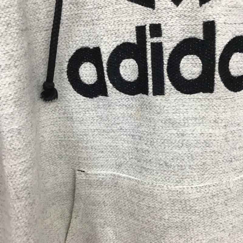 アディダス adidas パーカー 長袖 長袖パーカー プルオーバーパーカー スウェット M ロゴ、文字 灰 / グレー /  メンズ USED 古着 中古 10146833