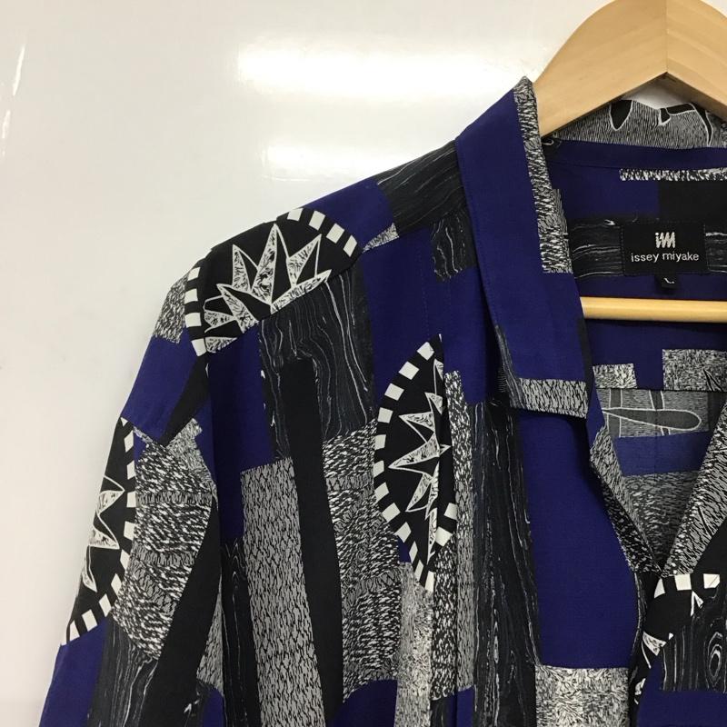 イッセイミヤケ ISSEY MIYAKE シャツ、ブラウス 半袖 半袖シャツ 無地シャツ カラーシャツ 80s 90s L プリント マルチカラー / マルチカラー /  メンズ USED 古着 中古 10146839