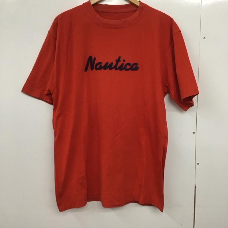 ノーティカ NAUTICA Tシャツ 半袖 半袖カットソー プリントTシャツ クルーネックカットソー ロゴ、文字 橙 / オレンジ /  メンズ USED 古着 中古 10146846