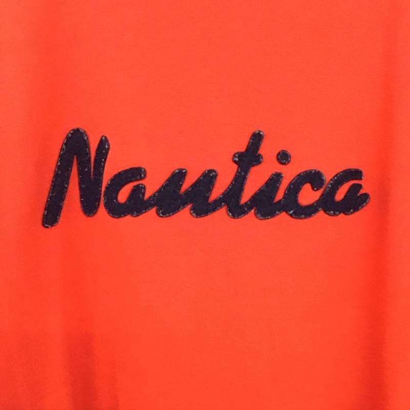 ノーティカ NAUTICA Tシャツ 半袖 半袖カットソー プリントTシャツ クルーネックカットソー ロゴ、文字 橙 / オレンジ /  メンズ USED 古着 中古 10146846