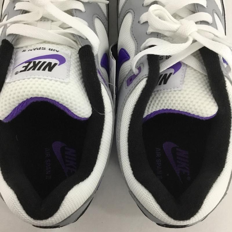 ナイキ NIKE スニーカー スニーカー AH8047 013 Air Span 2 28cm 28.0cm ロゴ、文字 白 / ホワイト / X 黒 / ブラック / X 紫 / パープル /  メンズ USED 古着 中古 10146870