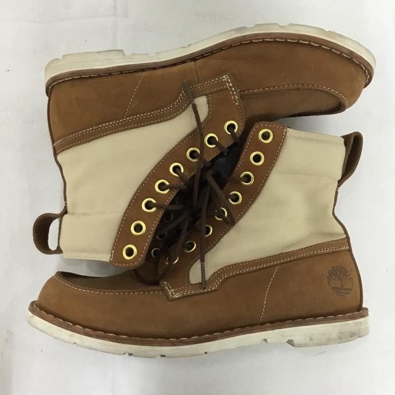 ティンバーランド Timberland ブーツ ショートブーツ 5630R レースアップ 26cm 26.0cm ワンポイント 茶 / ブラウン / X ベージュ / ベージュ /  メンズ USED 古着 中古 10146878