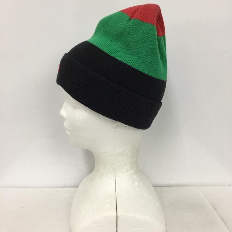 シュプリーム Supreme 帽子 ニット帽 13SS Big Striped Beanie Box Logo ロゴ、文字 赤 / レッド / X 緑 / グリーン / X 黒 / ブラック /  メンズ USED 古着 中古 10146883