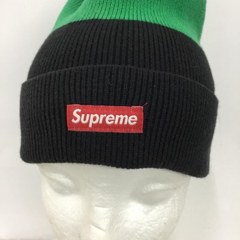 シュプリーム Supreme 帽子 ニット帽 13SS Big Striped Beanie Box Logo ロゴ、文字 赤 / レッド / X 緑 / グリーン / X 黒 / ブラック /  メンズ USED 古着 中古 10146883