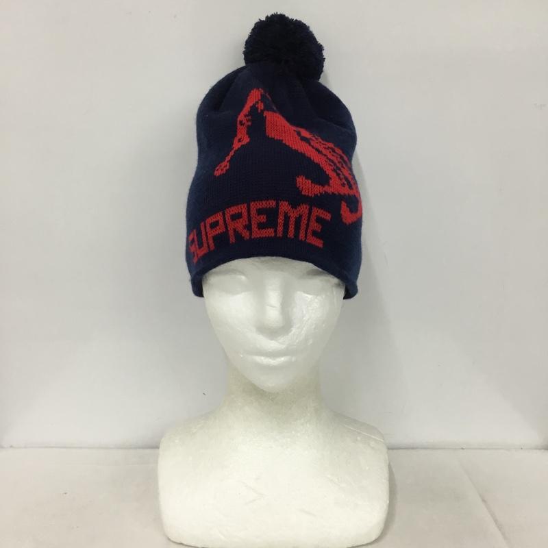 シュプリーム Supreme 帽子 ニット帽 DOWNHILL BEANIE 15AW 15FW スキー  紺 / ネイビー / X 赤 / レッド /  メンズ USED 古着 中古 10146884