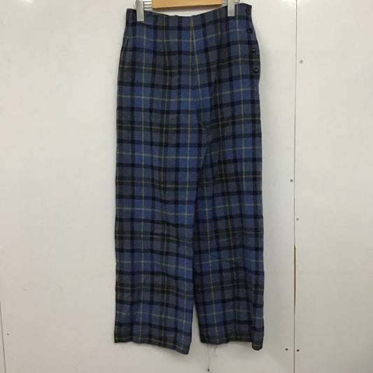 シップス SHIPS パンツ スラックス 723-15-0006 チェックサイドボタンパンツ INTESPRA ワイドパンツ any 38 チェック 青 / ブルー /  レディース USED 古着 中古 10146918