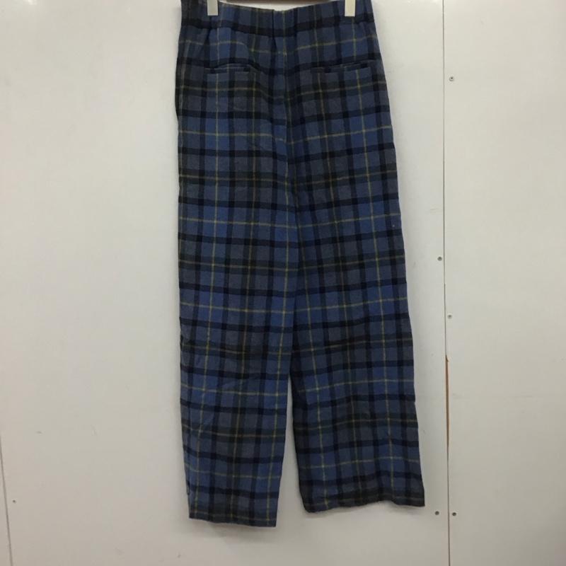 シップス SHIPS パンツ スラックス 723-15-0006 チェックサイドボタンパンツ INTESPRA ワイドパンツ any 38 チェック 青 / ブルー /  レディース USED 古着 中古 10146918
