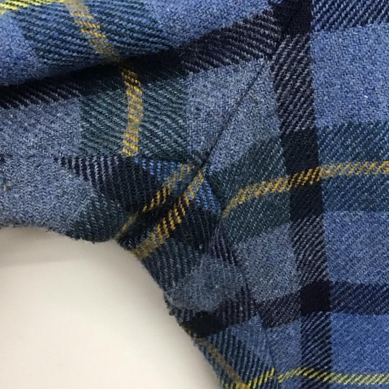 シップス SHIPS パンツ スラックス 723-15-0006 チェックサイドボタンパンツ INTESPRA ワイドパンツ any 38 チェック 青 / ブルー /  レディース USED 古着 中古 10146918