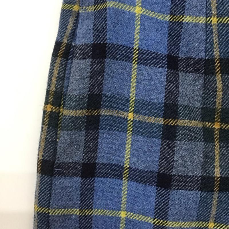 シップス SHIPS パンツ スラックス 723-15-0006 チェックサイドボタンパンツ INTESPRA ワイドパンツ any 38 チェック 青 / ブルー /  レディース USED 古着 中古 10146918