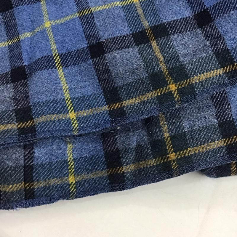 シップス SHIPS パンツ スラックス 723-15-0006 チェックサイドボタンパンツ INTESPRA ワイドパンツ any 38 チェック 青 / ブルー /  レディース USED 古着 中古 10146918