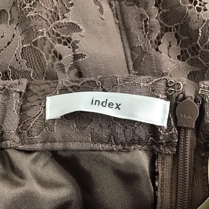インデックス index スカート ひざ丈スカート C58-79002 ラッセルレースミディタイトスカート M レース柄 紫 / パープル /  レディース USED 古着 中古 10146921