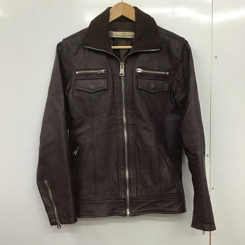 ジョーイファクトリー JOEY FACTORY ジャケット、上着 ジャンパー、ブルゾン ジップアップレザージャケット アウター カラージャケット M 無地 茶 / ブラウン /  メンズ USED 古着 中古 10146940