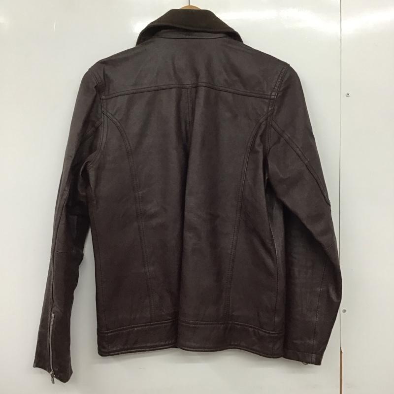 ジョーイファクトリー JOEY FACTORY ジャケット、上着 ジャンパー、ブルゾン ジップアップレザージャケット アウター カラージャケット M 無地 茶 / ブラウン /  メンズ USED 古着 中古 10146940